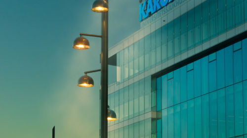 Ljusmålad bild från Karolinska i Solna. Foto: Kola Productions.