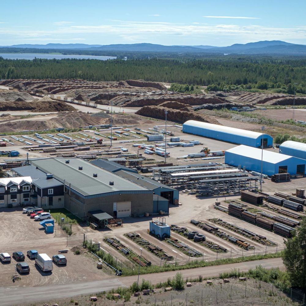 Drönarbild över Moramast på Vattugatan 11