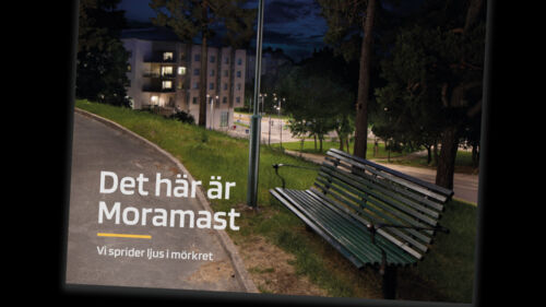Del av framsida på broschyr om Moramast