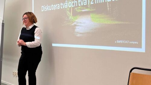 Ellinor på Moramast håller i en föreläsning.