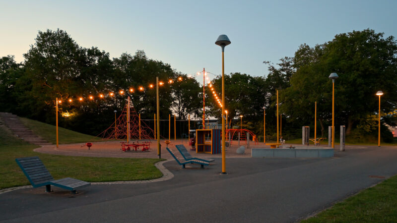 Koniska stolpar i Gubbaparken, Helsingborg.