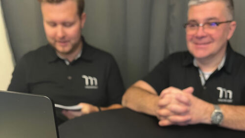 Rick och Håkan redo att prata om Moramasts fackverkssortiment på webbinarium