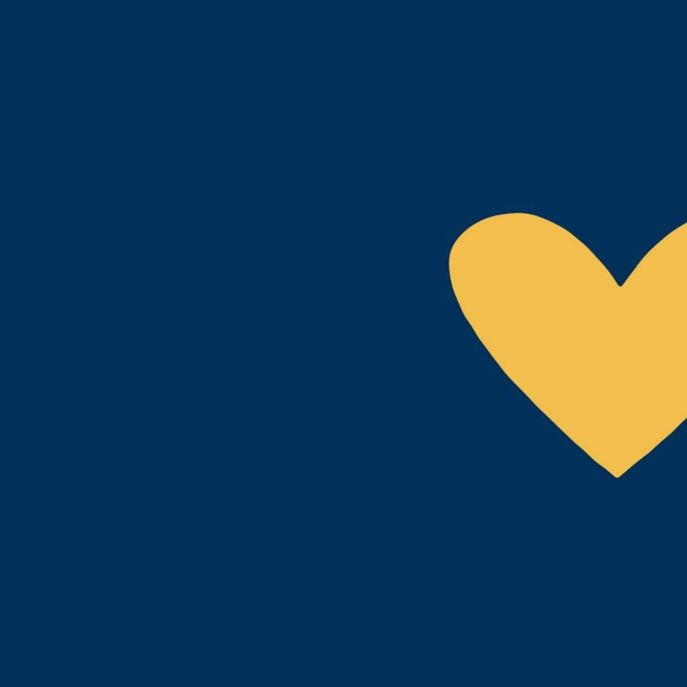 Gult hjärta på blå bakgrund